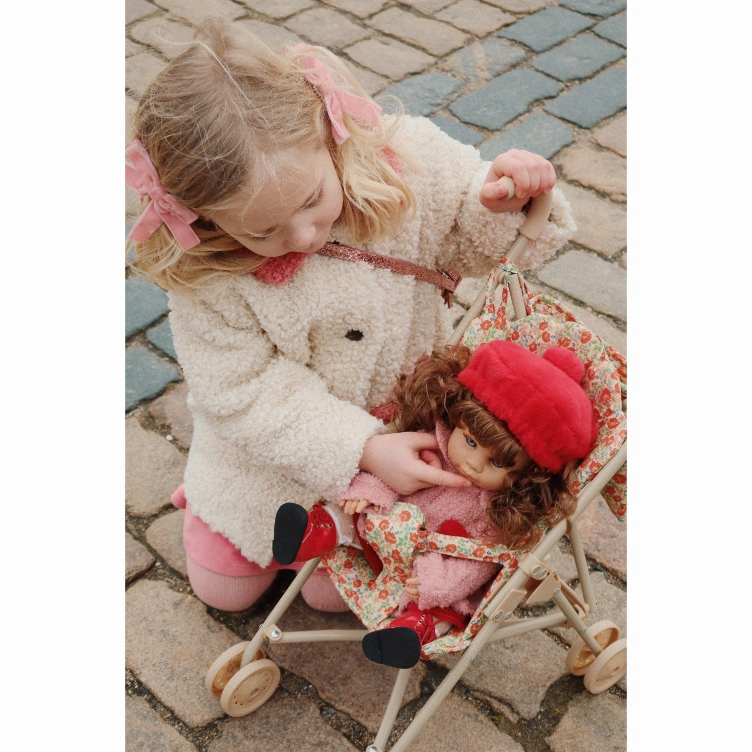 Konges Sljd Ma Grande Cerise Pink Glitter Doll Stroller