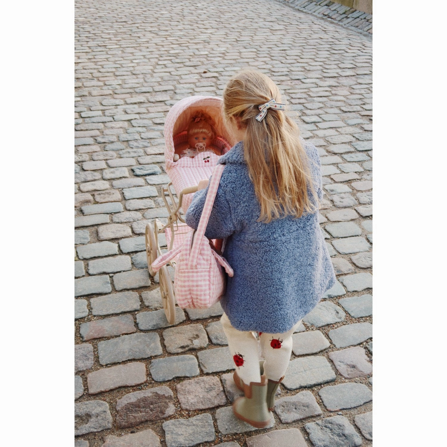 Konges Sljd Powder Pink Check Doll Bag