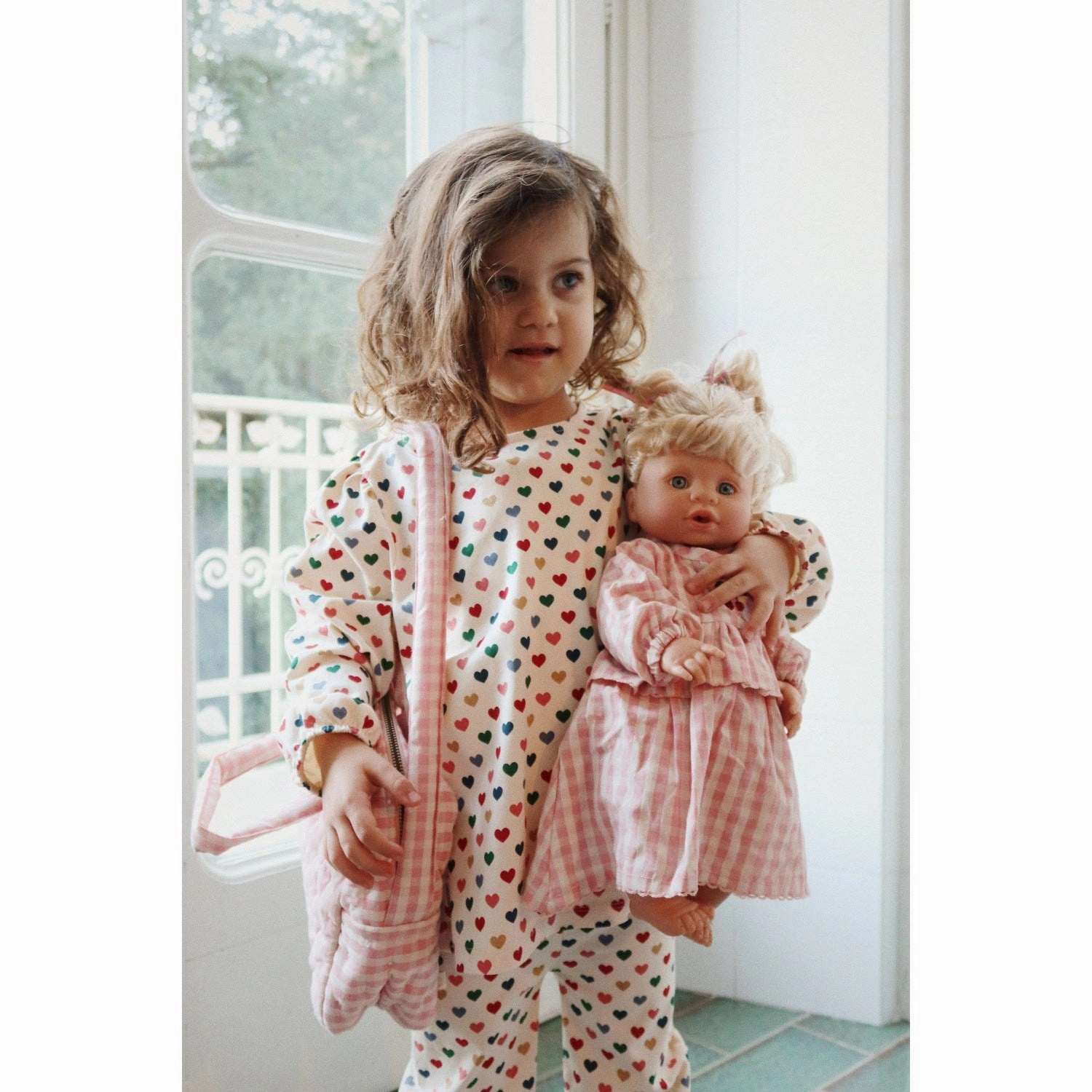 Konges Sljd Powder Pink Check Doll Bag