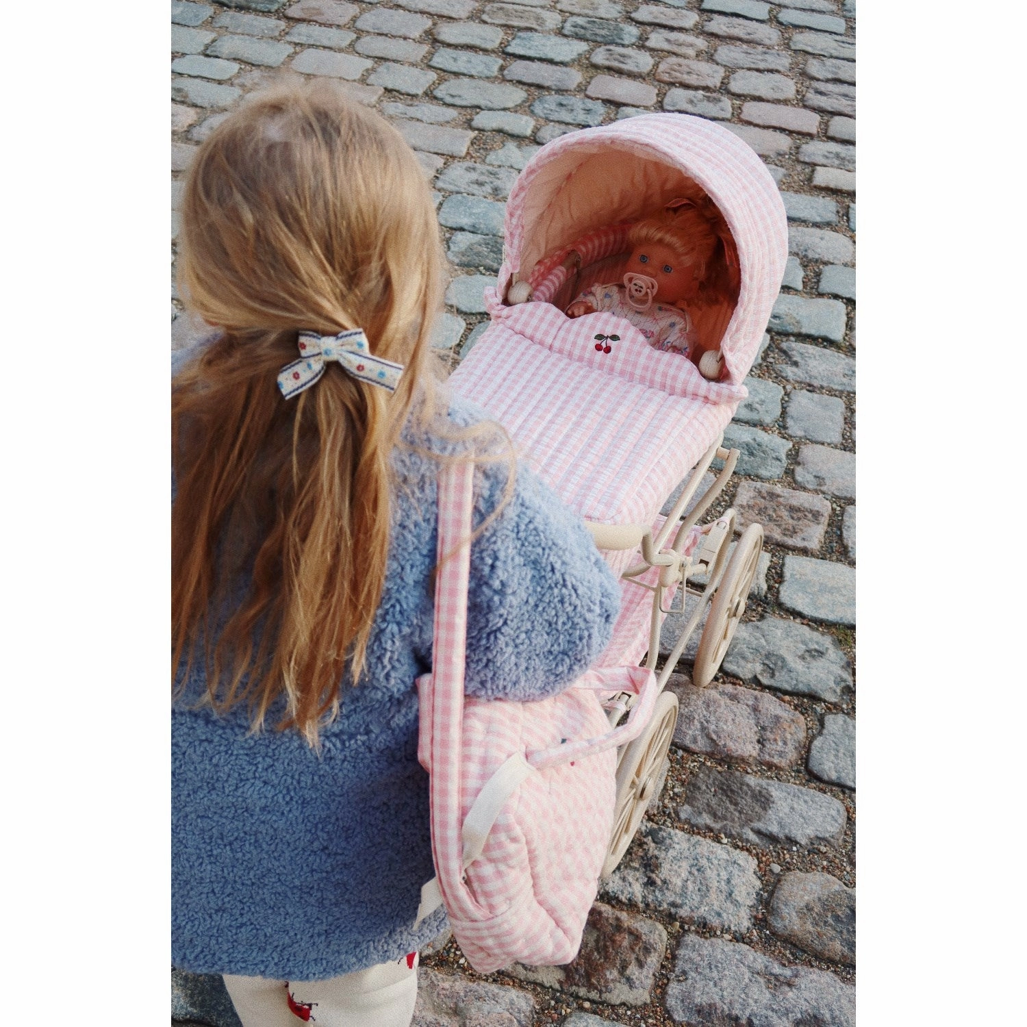 Konges Sljd Powder Pink Check Doll Bag
