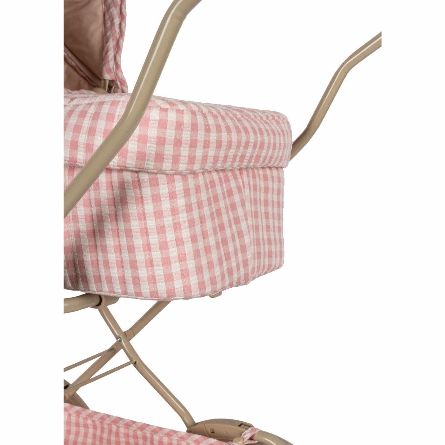Konges Sljd Powder Pink Check Doll Pram
