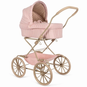 Konges Sljd Powder Pink Check Doll Pram