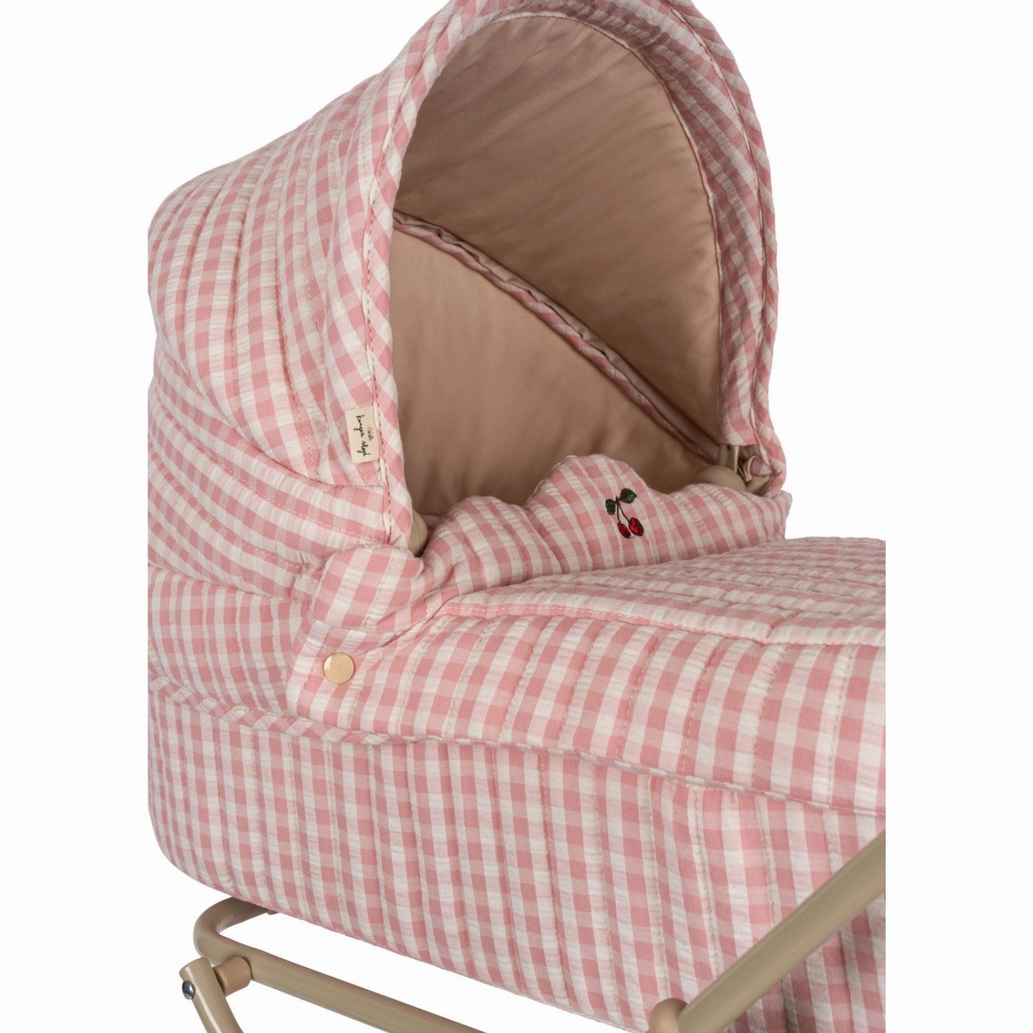 Konges Sljd Powder Pink Check Doll Pram