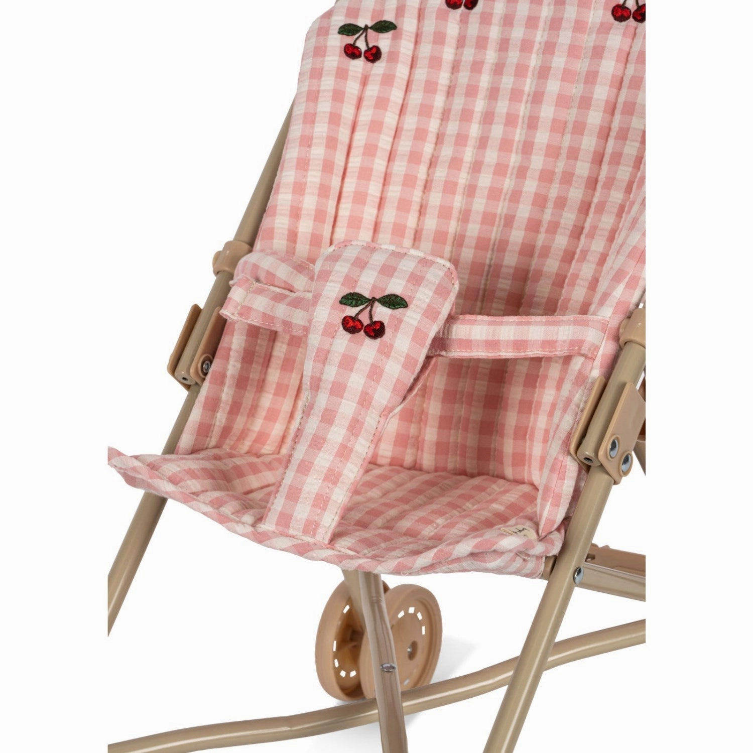 Konges Sljd Powder Pink Check Doll Stroller