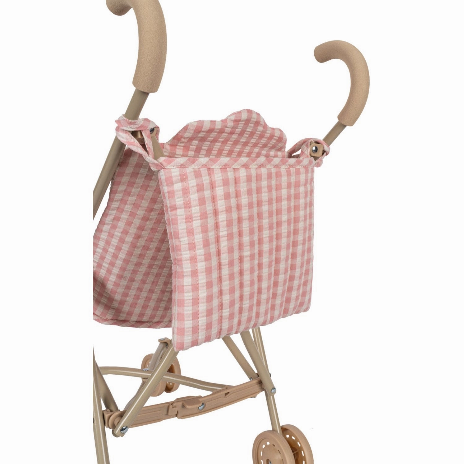 Konges Sljd Powder Pink Check Doll Stroller