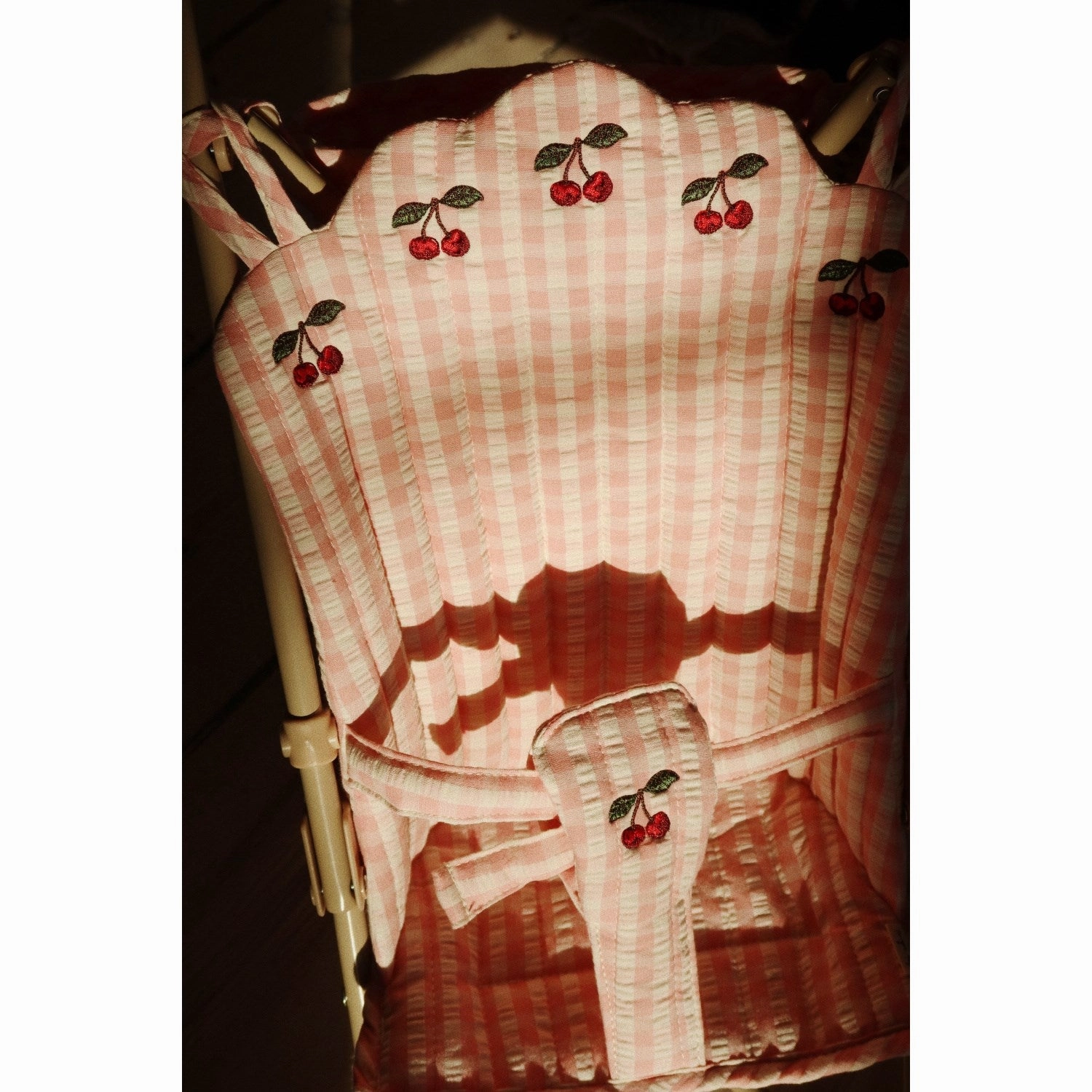 Konges Sljd Powder Pink Check Doll Stroller