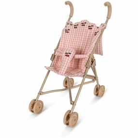 Konges Sljd Powder Pink Check Doll Stroller