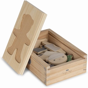 Konges Sljd Wooden Teddy Dress-Up Puzzle Blue