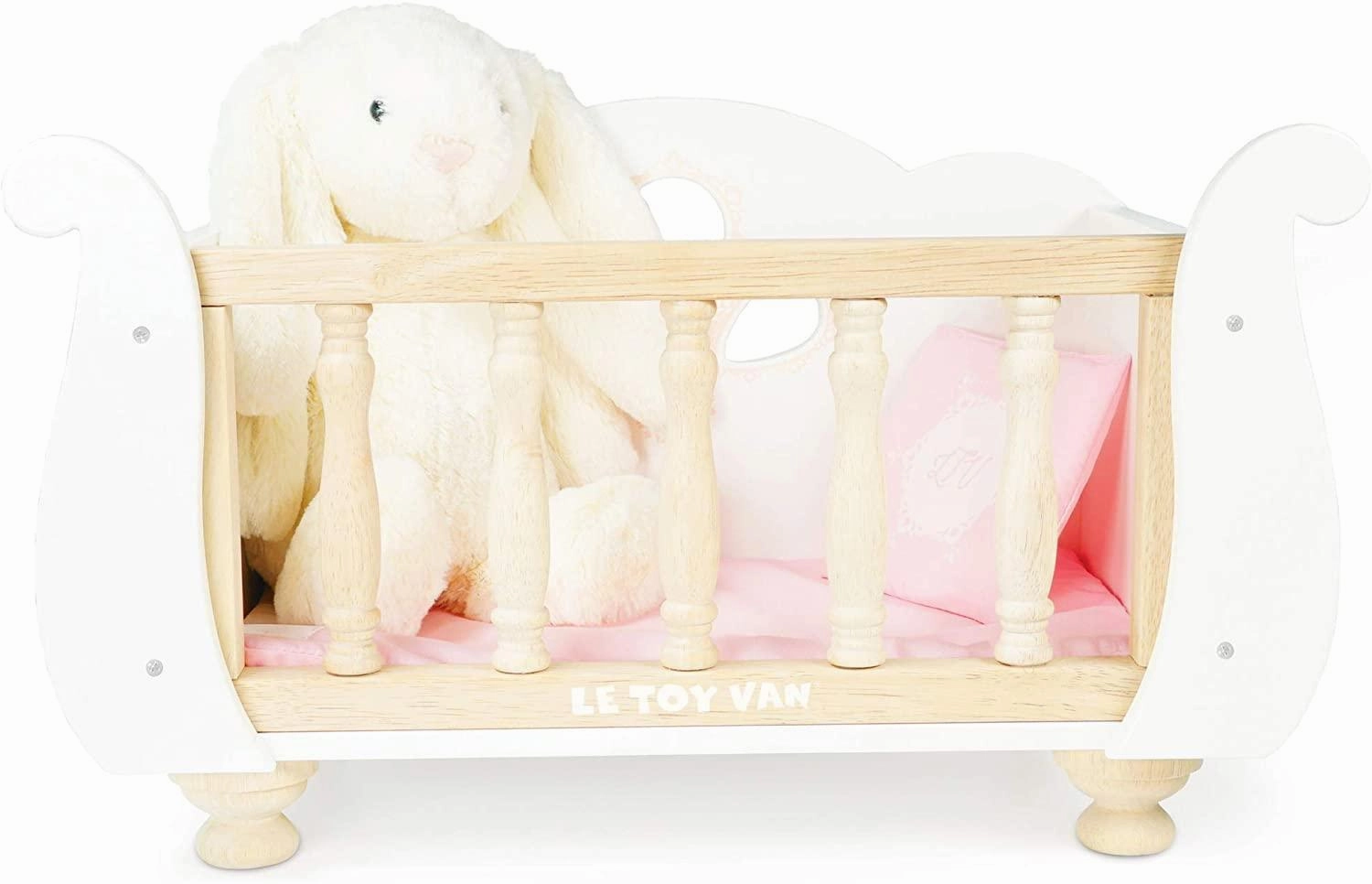 Le Toy Van Beautiful Sleigh Doll Cot