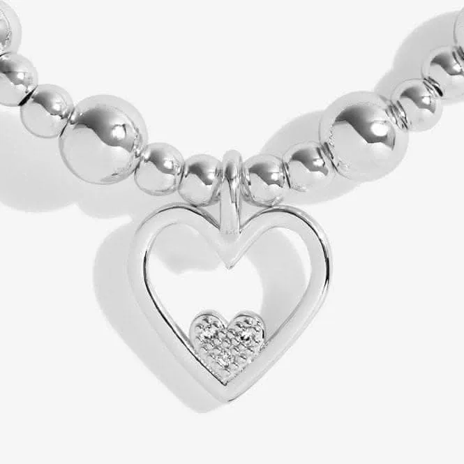 Life's A Charm Forever Family Silver Charm 17.5cm Stretch Bracelet 5312 Joma Jewellery