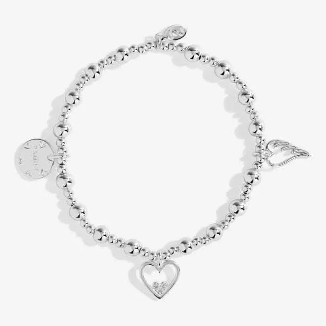 Life's A Charm Forever Family Silver Charm 17.5cm Stretch Bracelet 5312 Joma Jewellery