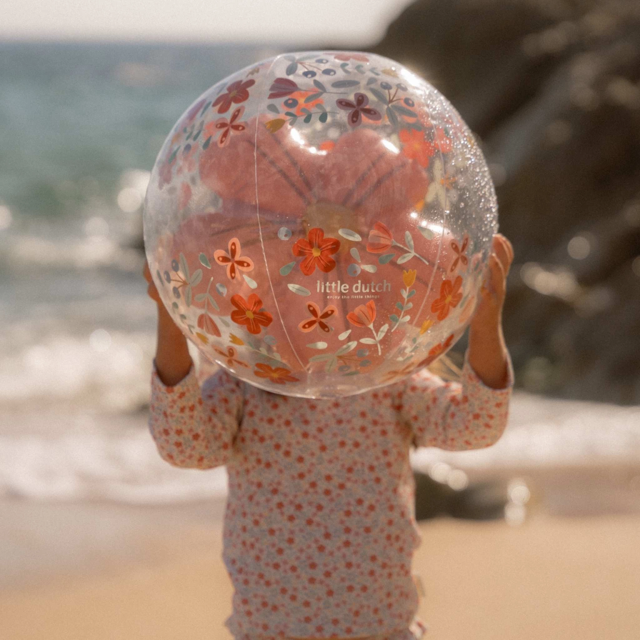 Little Dutch 3D Flowers Beachball - Pink