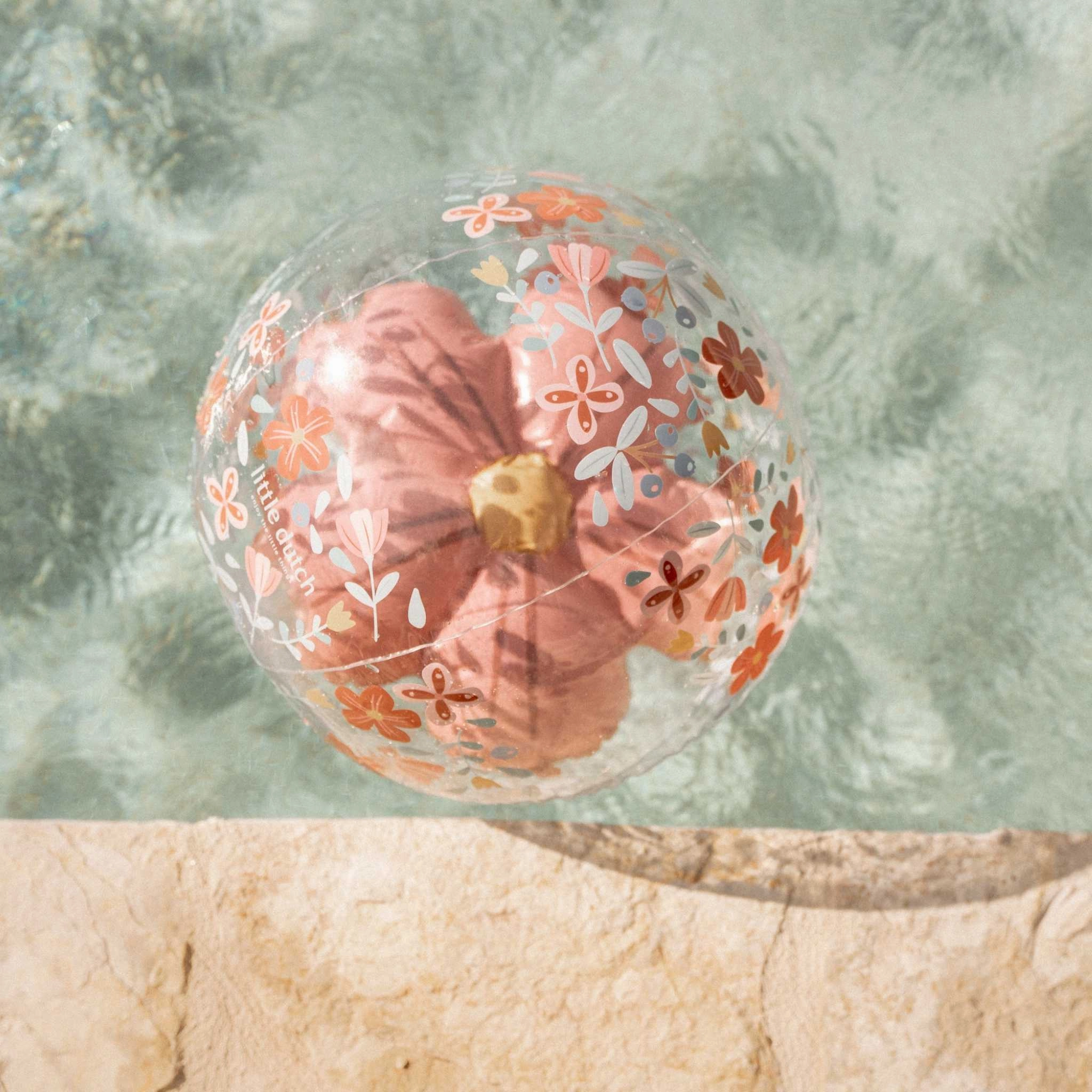 Little Dutch 3D Flowers Beachball - Pink