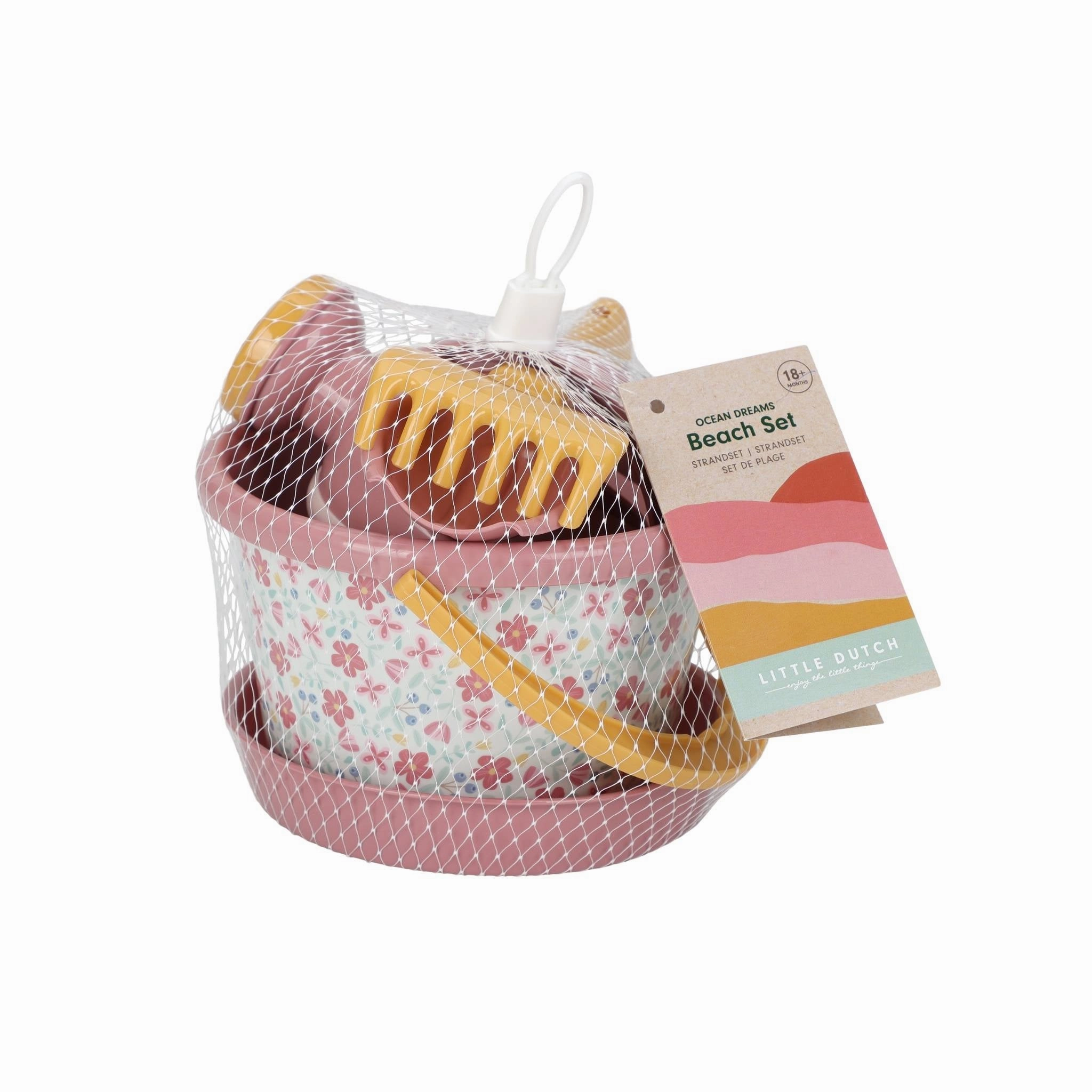 Little Dutch 5 Piece Flowers Beach Set - Pink