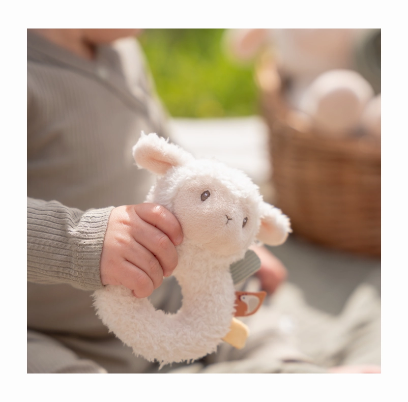Little Dutch Soft Sheep Ring Rattle - Little Farm