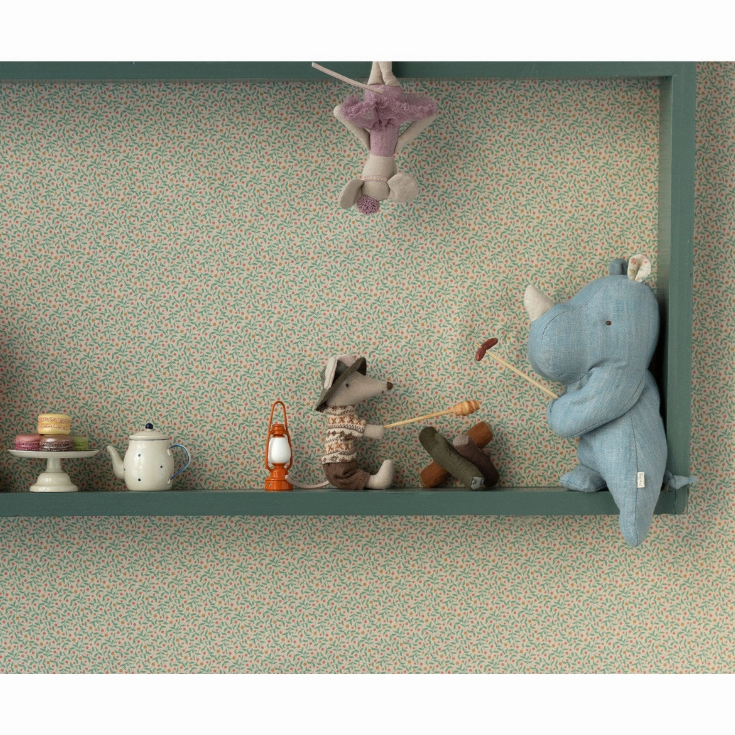 Maileg Blue/Sand Safari Friends Small Rhino
