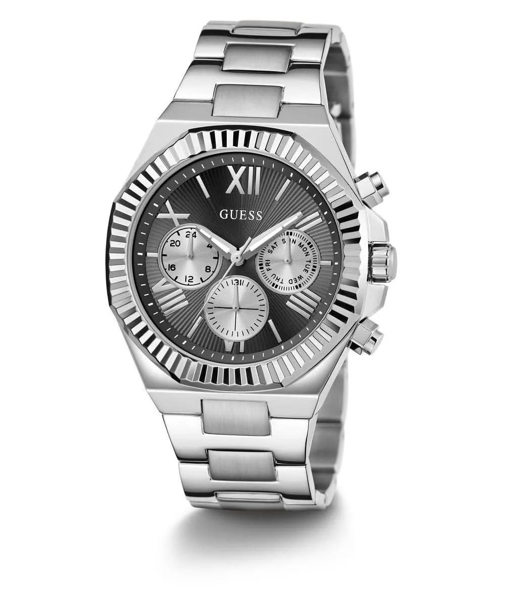 Men's Silver Black Equity Watch GW0703G1