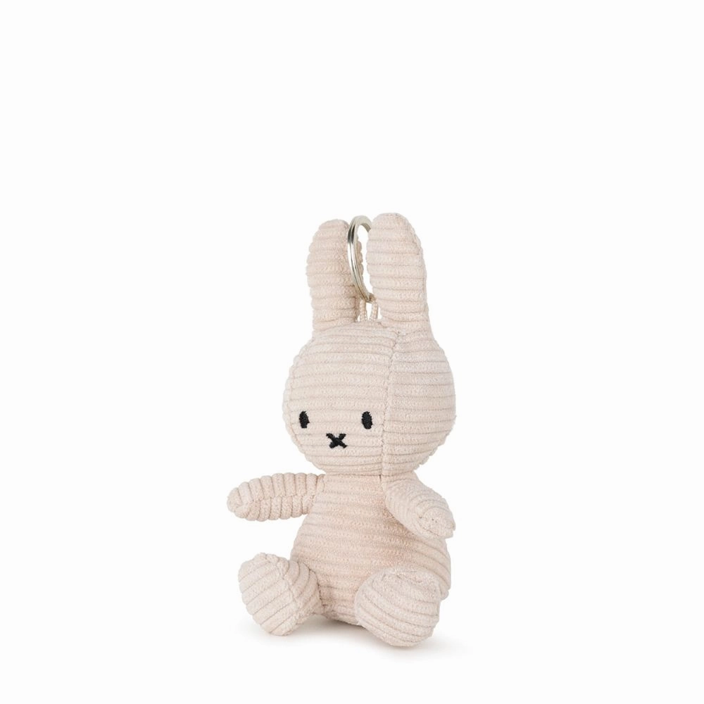 Miffy Bon Ton Toys Miffy Keychain Eco Corduroy Lt. Stone Grey - 10 cm - 4"