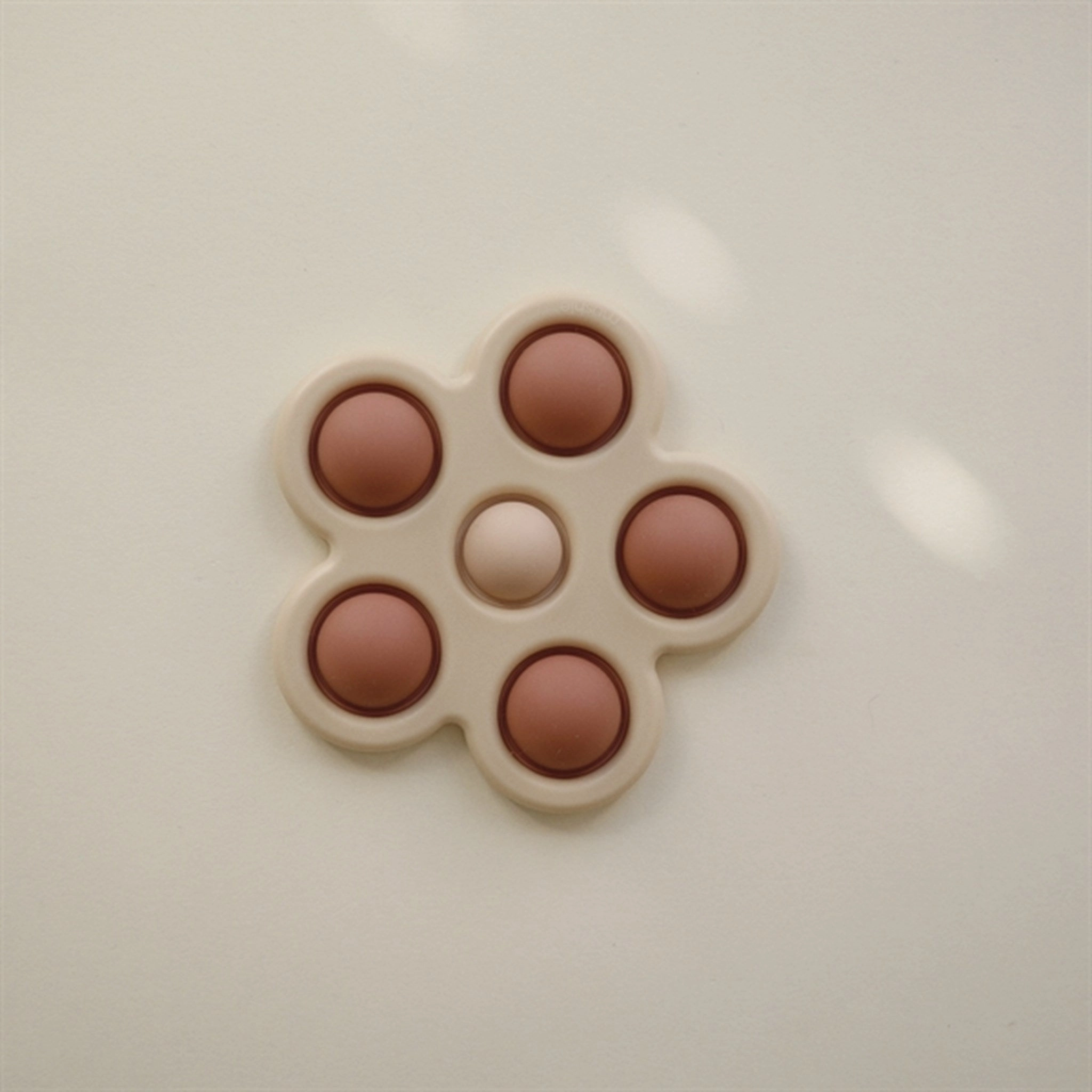 Mushie Press Toy Flower Rose/Blush/Shifting Sand