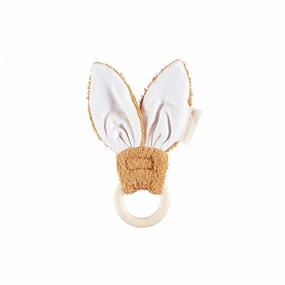nobodinoz Bunny Teether Ring Caramel