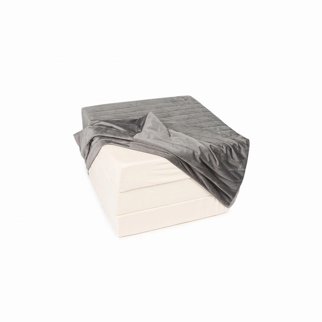 nobodinoz Sleepover Velvet Foldable Mattress Slate Grey