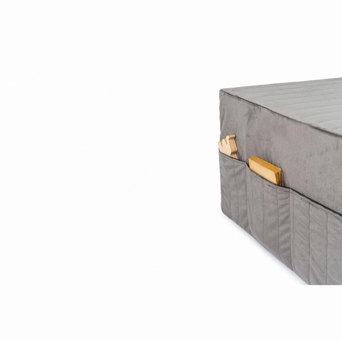 nobodinoz Sleepover Velvet Foldable Mattress Slate Grey