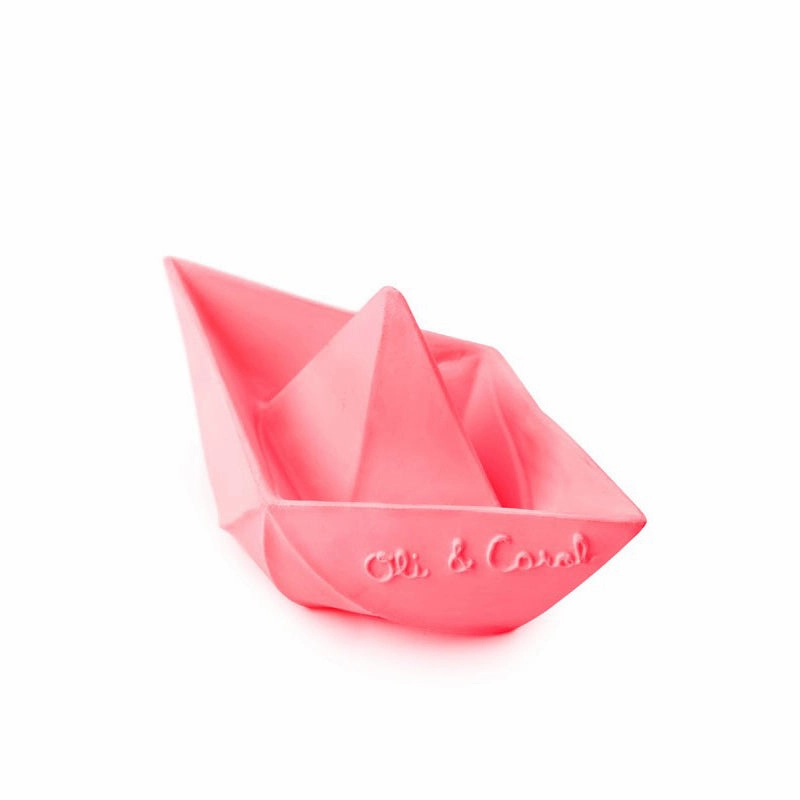 Oli & Carol Origami Boat Pink Teether