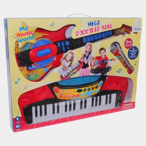 Organ   Guitar and Microphone Set for Children, with Drums