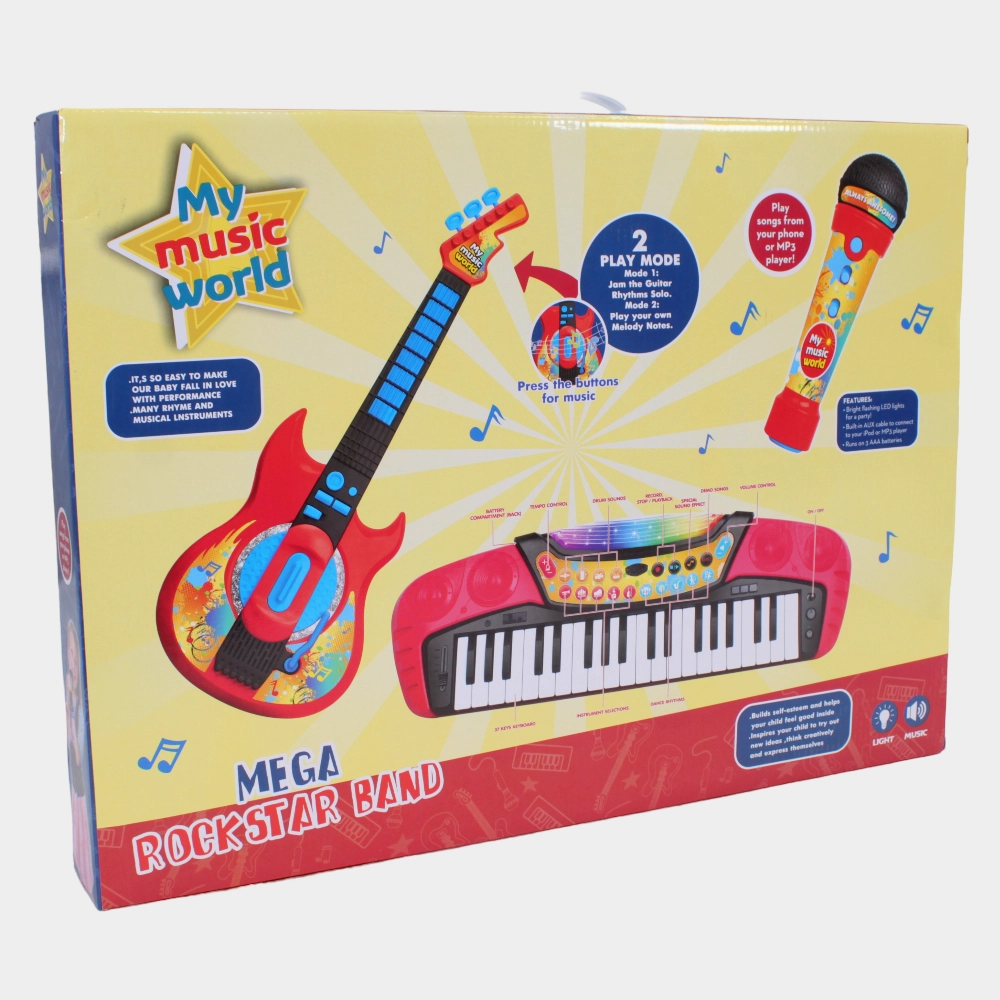 Organ   Guitar and Microphone Set for Children, with Drums