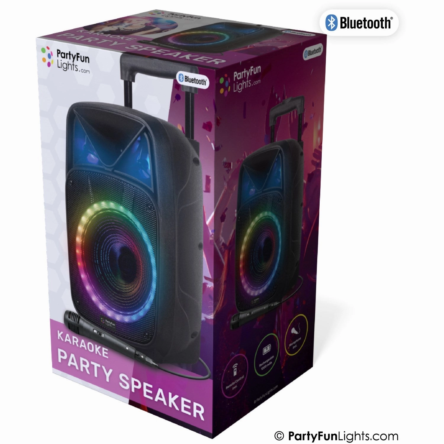 Party Funlight Karaoke Party Speaker with Handle & Wheels