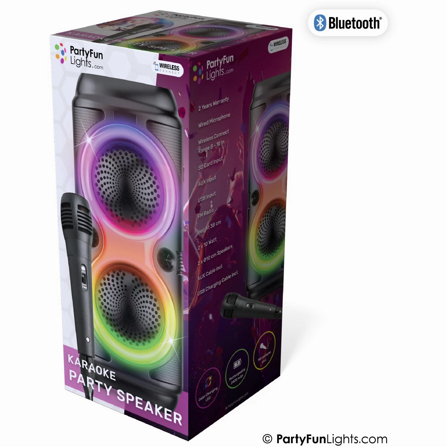 Party Funlight Karaoke Speaker with Microphone