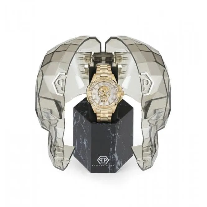 Philipp Plein The Skull Genderless Steel Gold White Silver Unisex Watch PWNAA0722