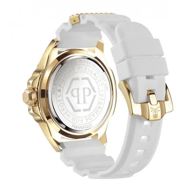 Philipp Plein Unisex High-Conic White The $Kull Watch PWAAA1221