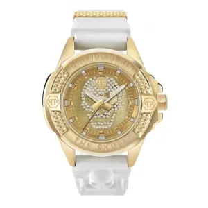 Philipp Plein Unisex High-Conic White The $Kull Watch PWAAA1221