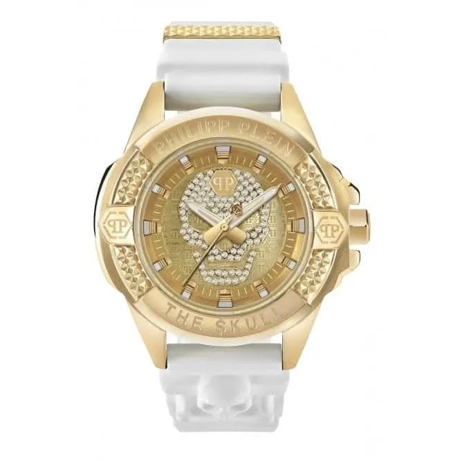 Philipp Plein Unisex High-Conic White The $Kull Watch PWAAA1221