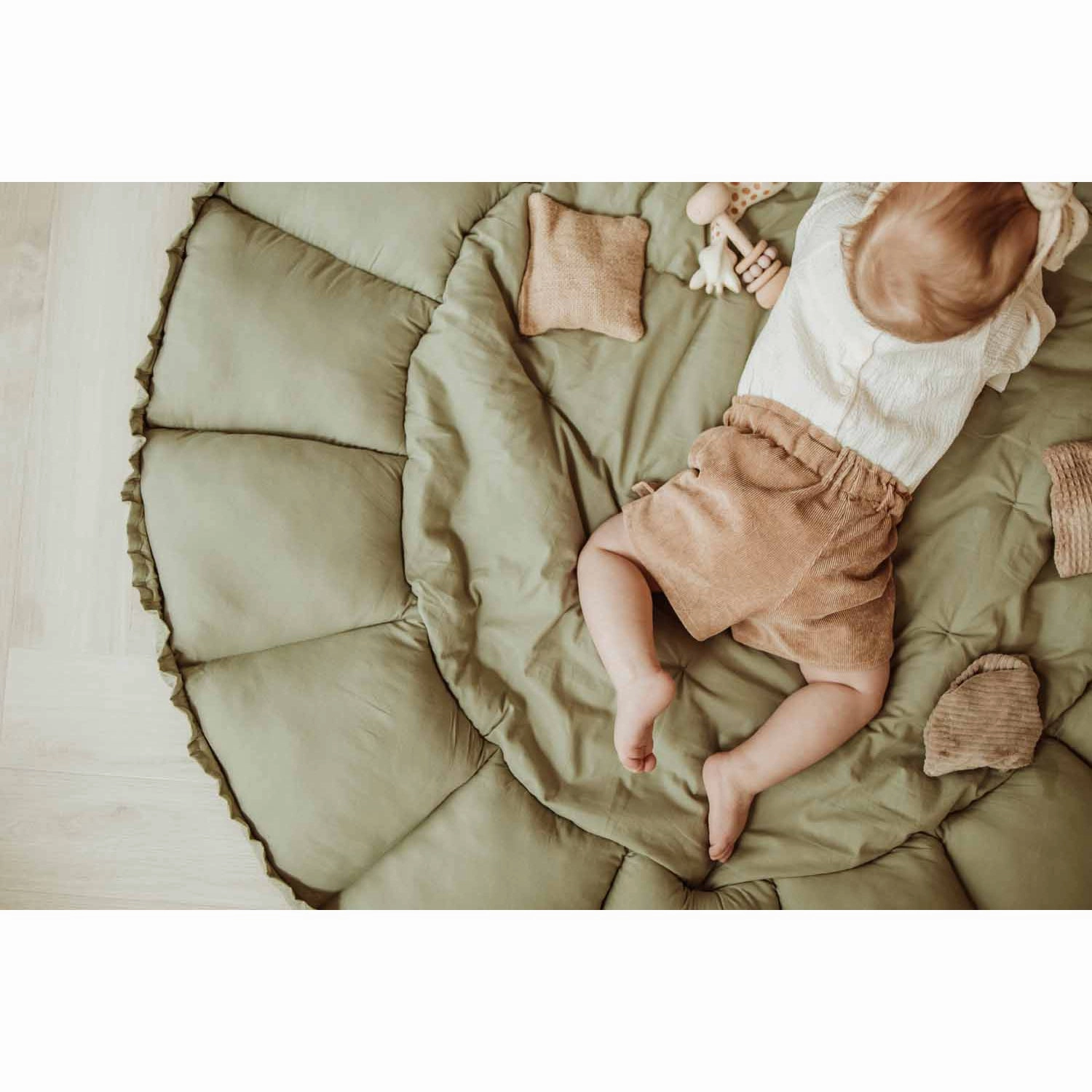 Play&Go Bloom Organic Baby Mat - Meadow Green - 130cm