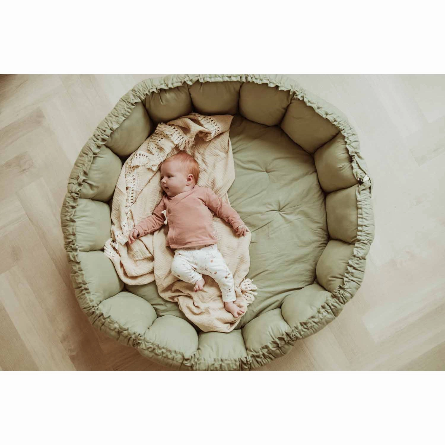 Play&Go Bloom Organic Baby Mat - Meadow Green - 130cm