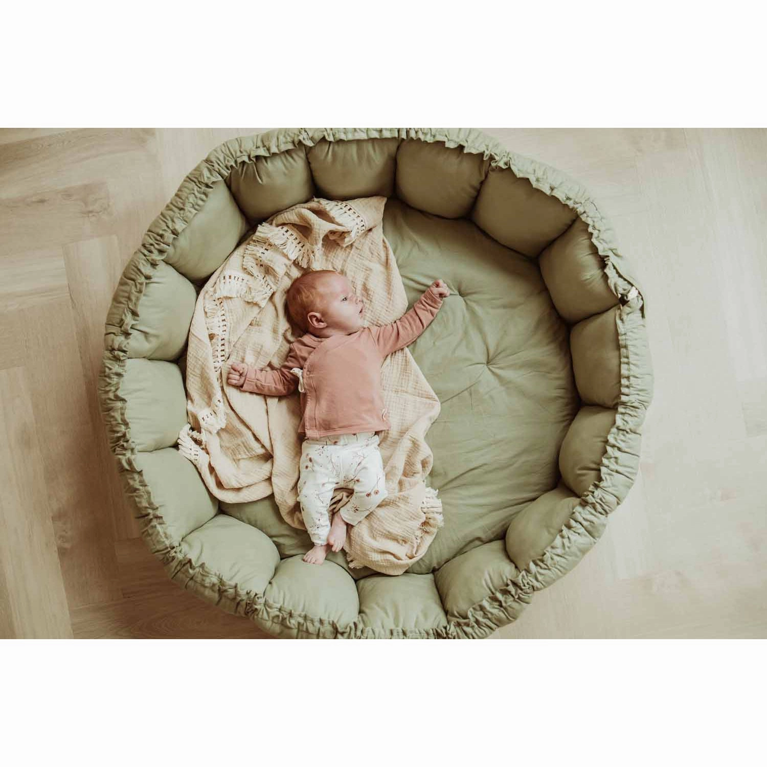 Play&Go Bloom Organic Baby Mat - Meadow Green - 130cm