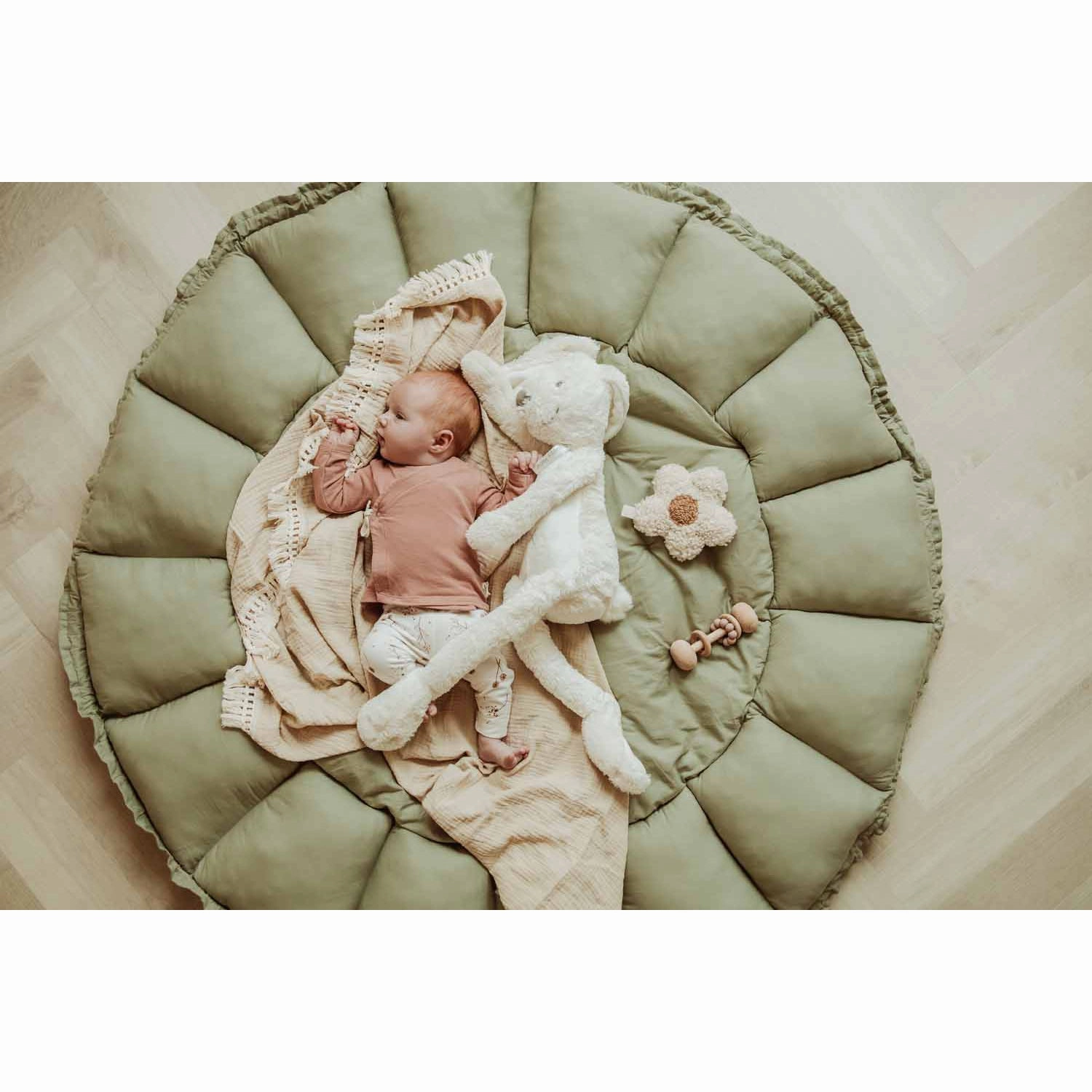 Play&Go Bloom Organic Baby Mat - Meadow Green - 130cm