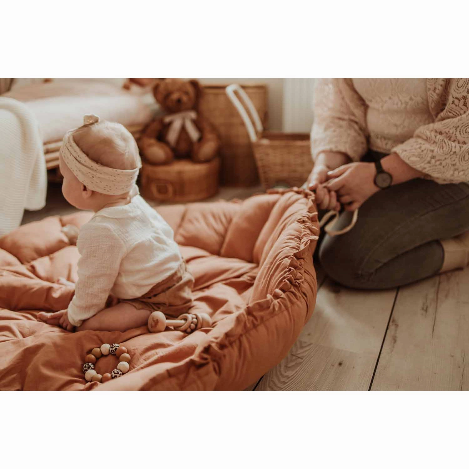 Play&Go Bloom Organic Baby Mat - Tawny Brown - 130cm