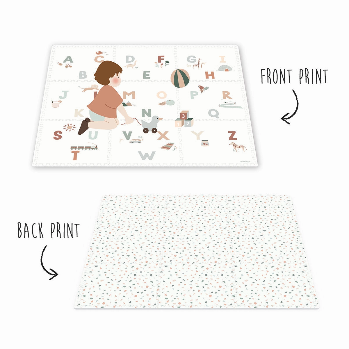 Play&Go EEVAA 3-in-1 Reversible Puzzle Playmat - Alphabet - 180x180cm