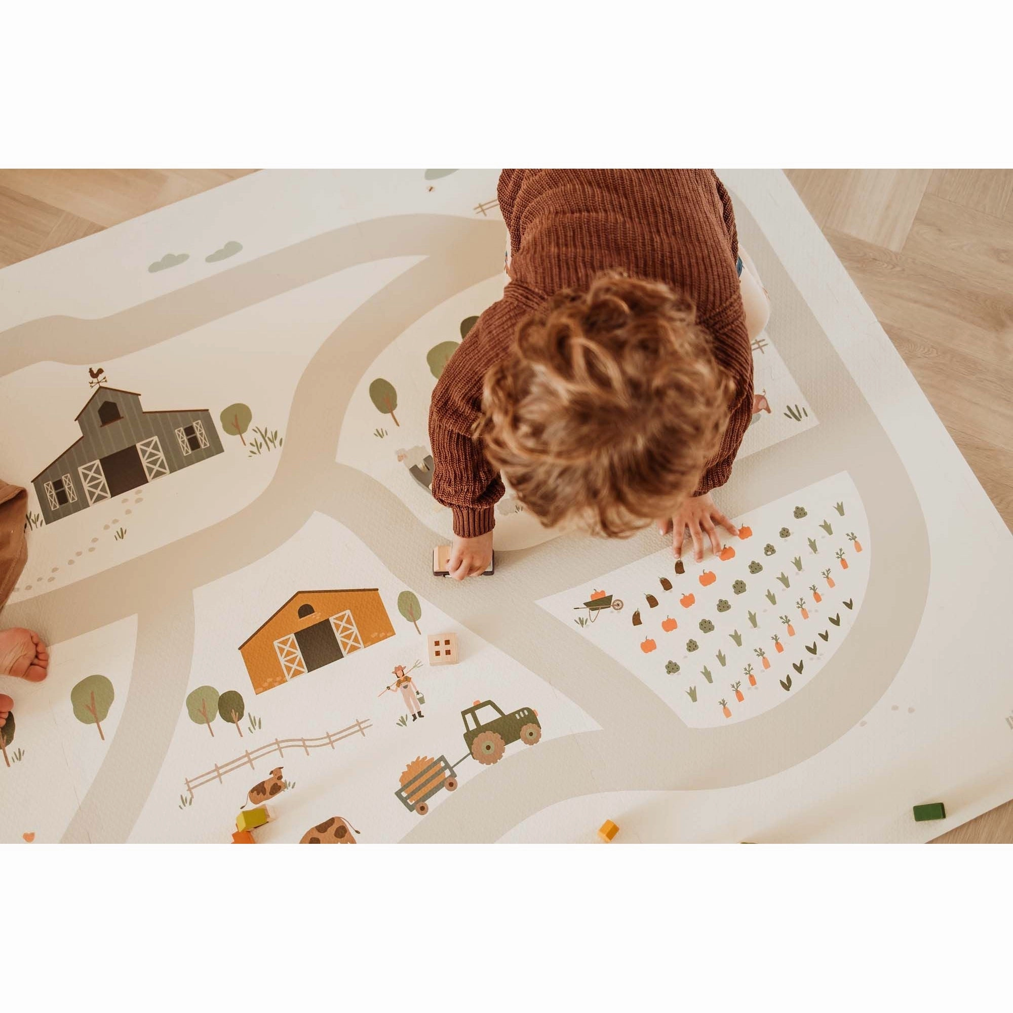 Play&Go EEVAA 3-in-1 Reversible Puzzle Playmat - Farm - 120x180cm
