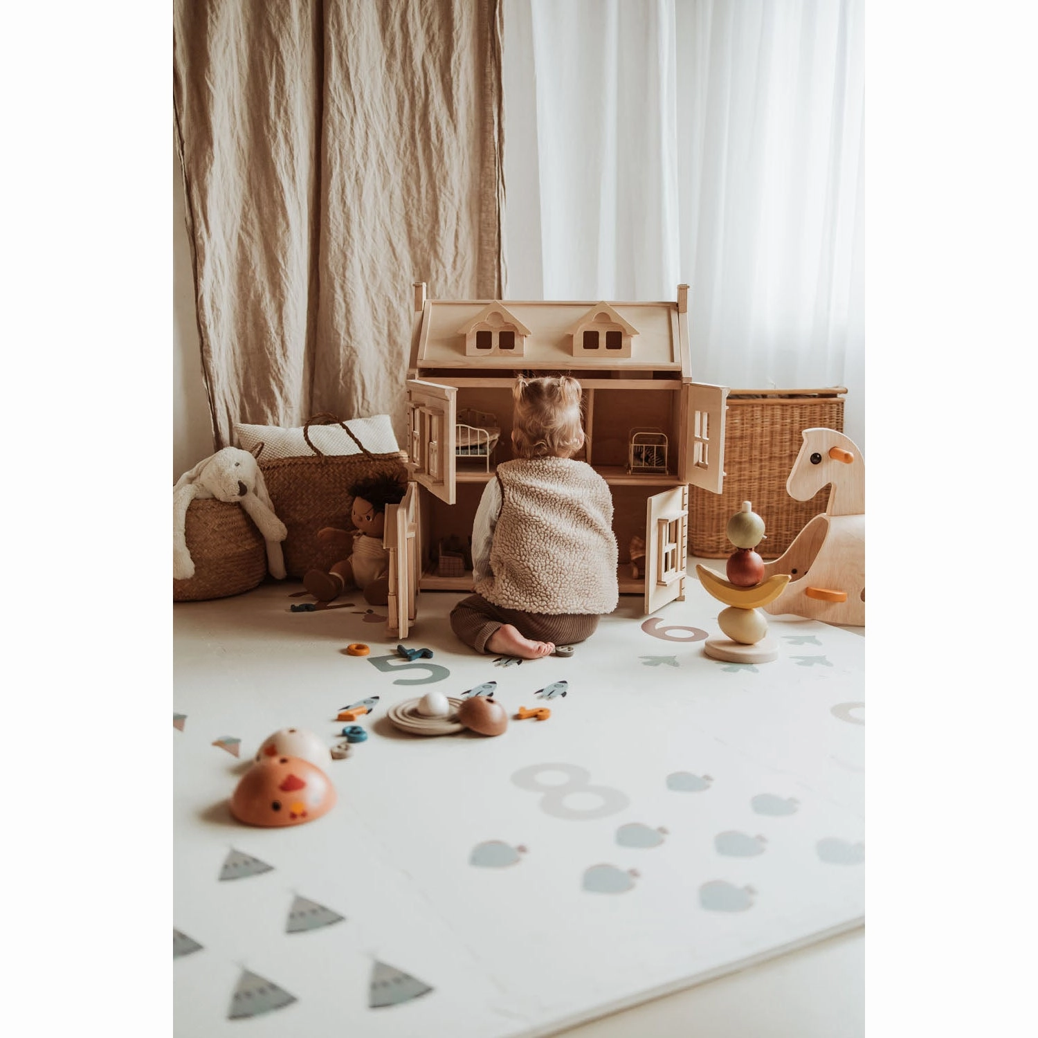 Play&Go EEVAA 3-in-1 Reversible Puzzle Playmat - Numbers - 180x180cm
