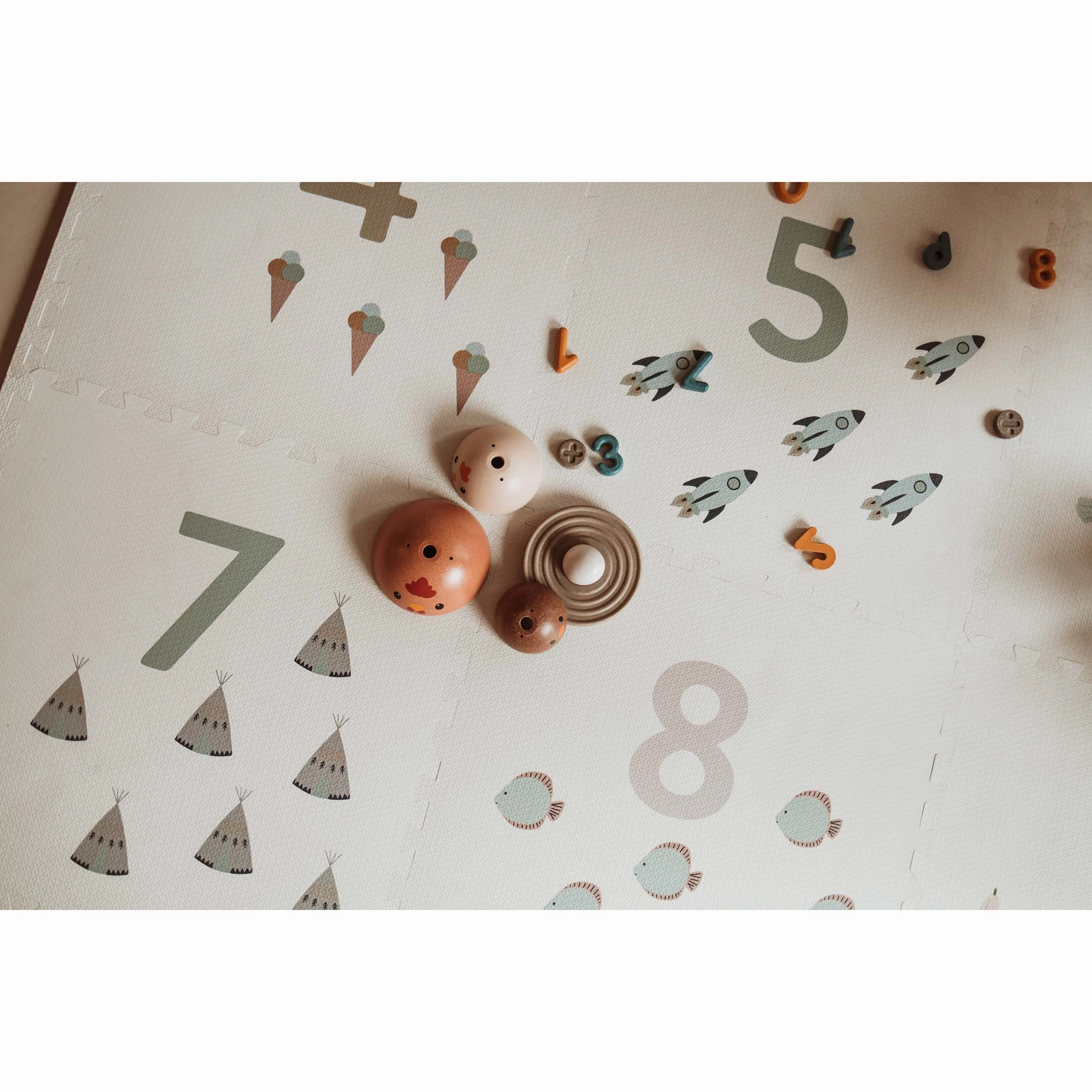 Play&Go EEVAA 3-in-1 Reversible Puzzle Playmat - Numbers - 180x180cm
