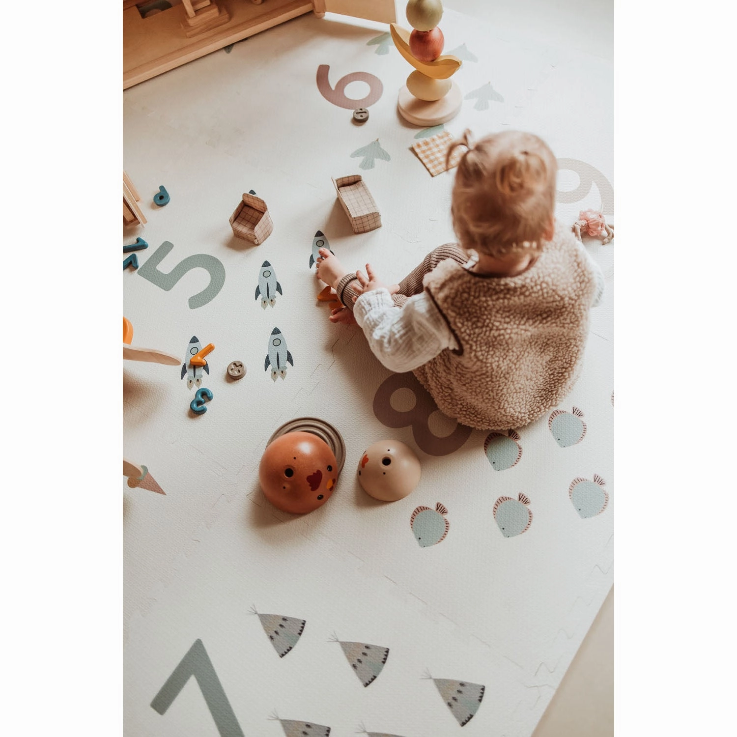 Play&Go EEVAA 3-in-1 Reversible Puzzle Playmat - Numbers - 180x180cm