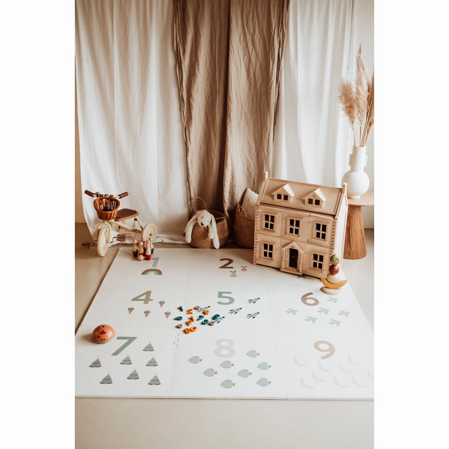 Play&Go EEVAA 3-in-1 Reversible Puzzle Playmat - Numbers - 180x180cm