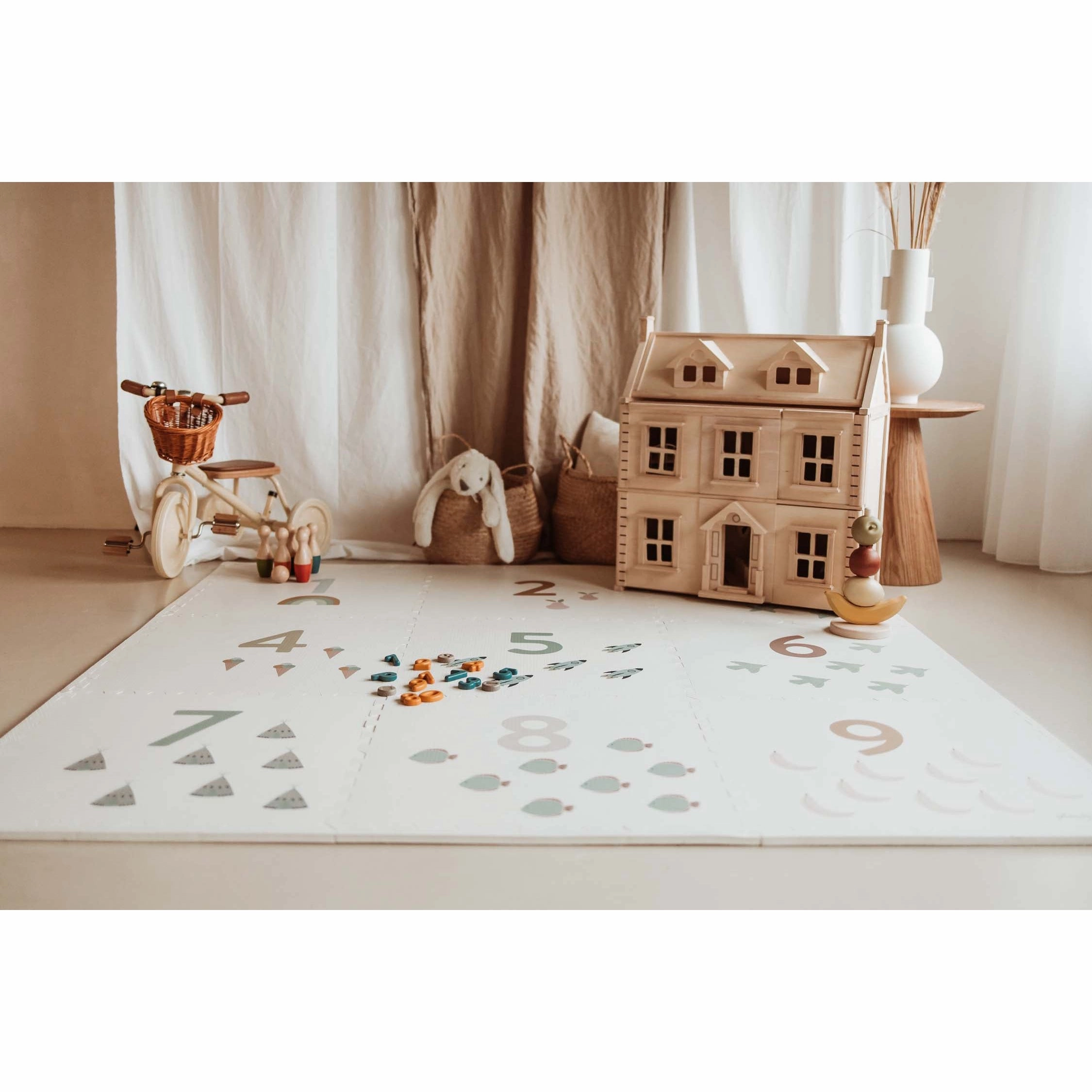 Play&Go EEVAA 3-in-1 Reversible Puzzle Playmat - Numbers - 180x180cm