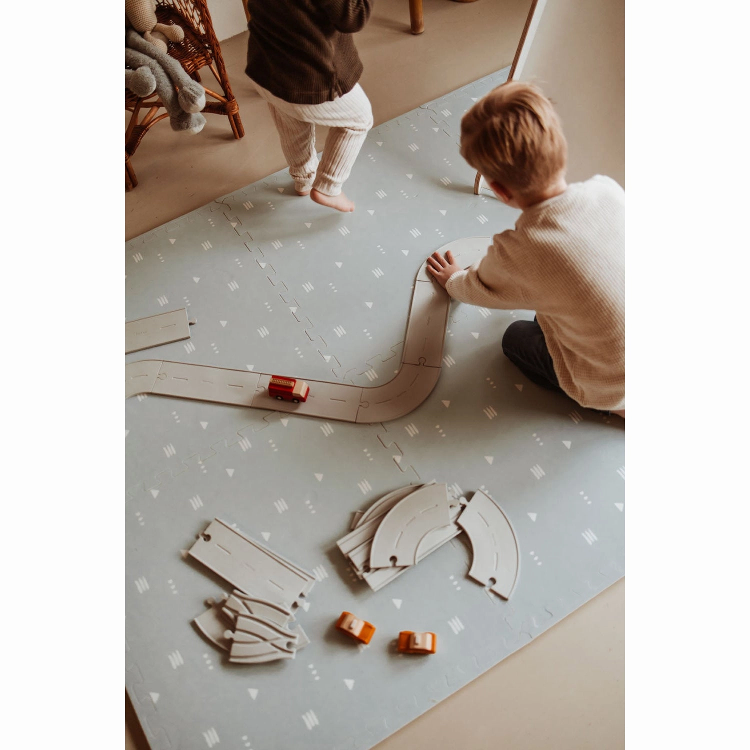 Play&Go EEVAA 3-in-1 Reversible Puzzle Playmat - Road Map - 120x180cm