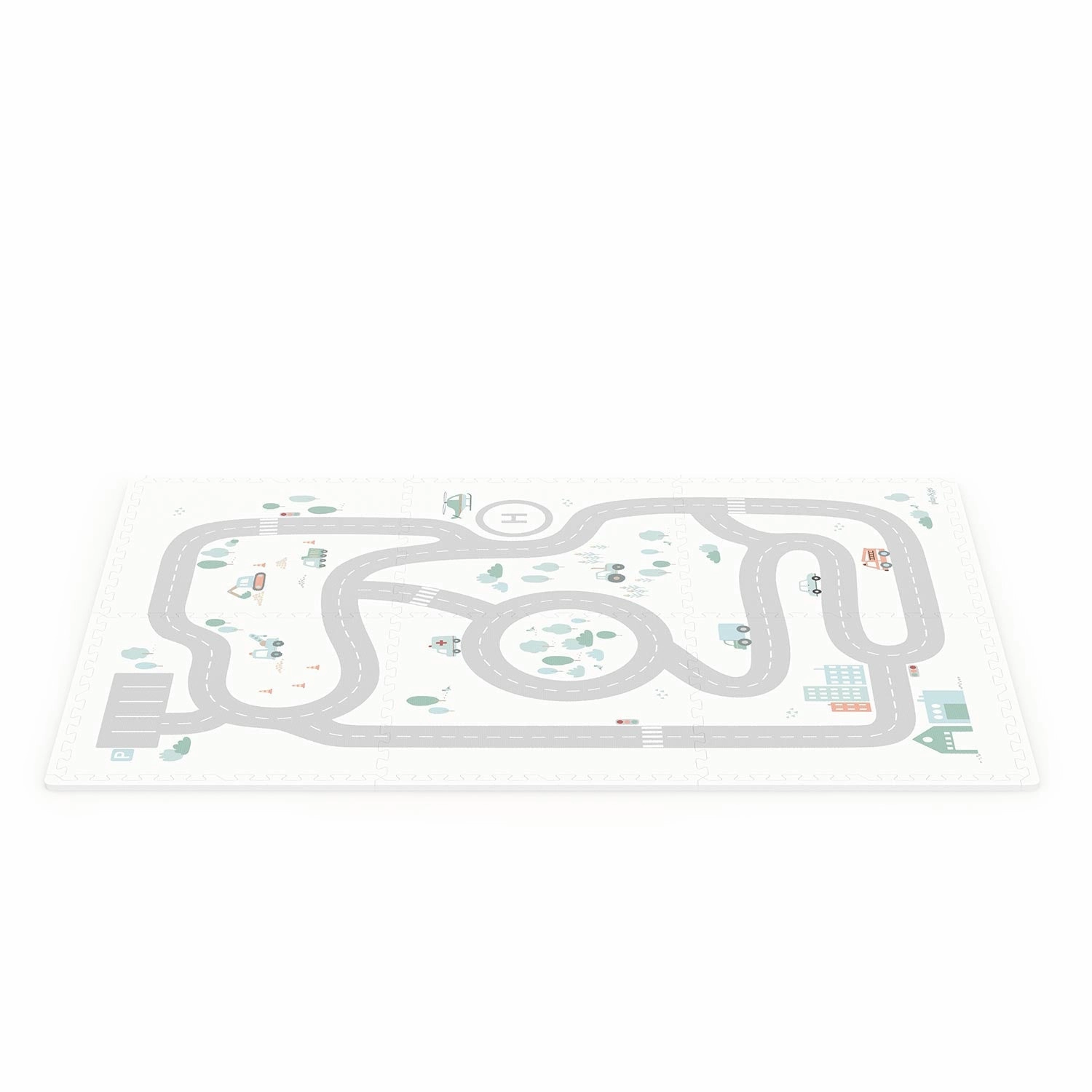 Play&Go EEVAA 3-in-1 Reversible Puzzle Playmat - Road Map - 120x180cm