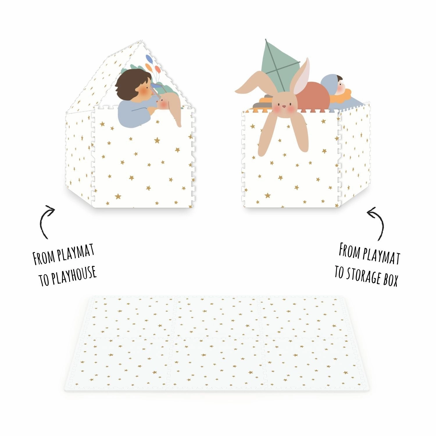 Play&Go EEVAA 3-in-1 Reversible Puzzle Playmat - Tree House - 120x180cm